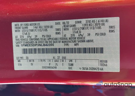 2022 Ford Bronco Wildtrak from USA, damaged, VIN 1FMEE5DP3NLB42355